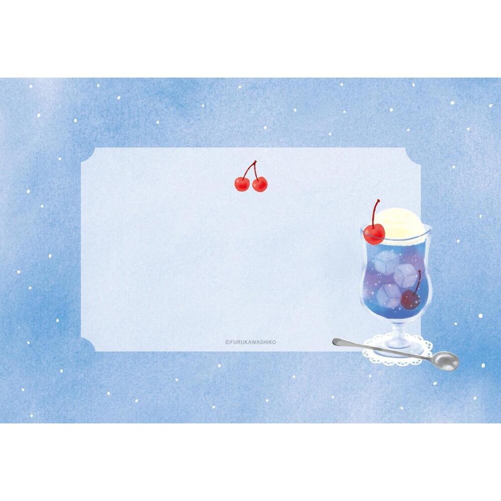 Furukawashiko Cream Soda Letter Sets, Textured Washi Paper Kawaii Stationery - Picture 4 of 10